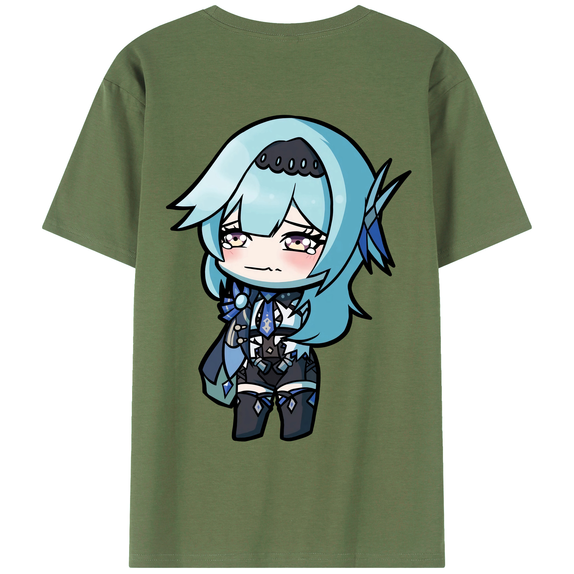 げんし神 优菈 ゆうら genshin Yūra 綿100％ メンズ半袖Tシャツ（バックプリント） 通気性